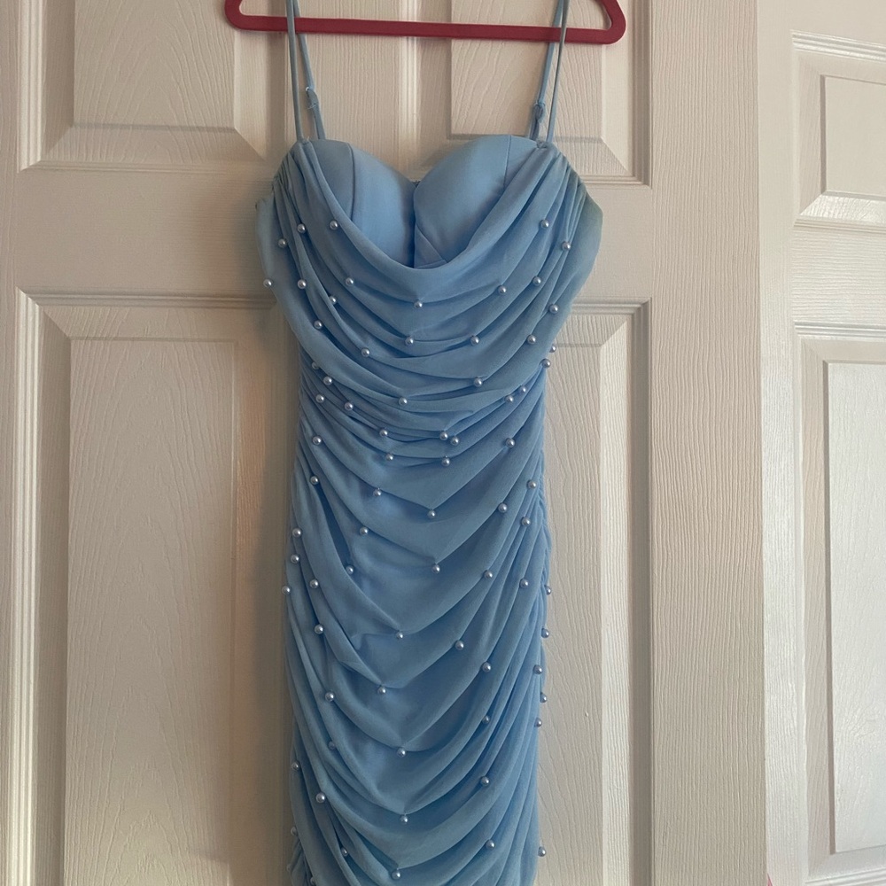 Windsor Baby Blue Beaded Dress